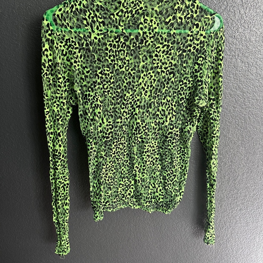 👏👏Leopard Print Green Mesh Top